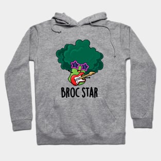 Broc Star Cute Brocolli Rock Star PUn Hoodie